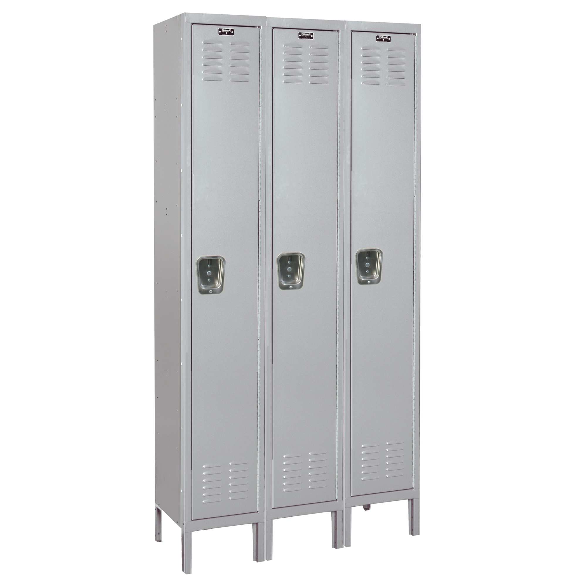Hallowell, MedSafe Anti-Microbial Locker, Height 78 in, Width 36 in, Color Gray, Model# UMS3288-1A-PL-AM
